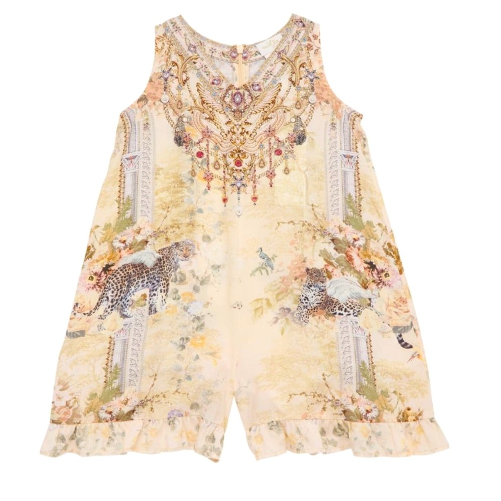 Little Girl's & Girl's Printed Ruffle-Trim Romper NWT
